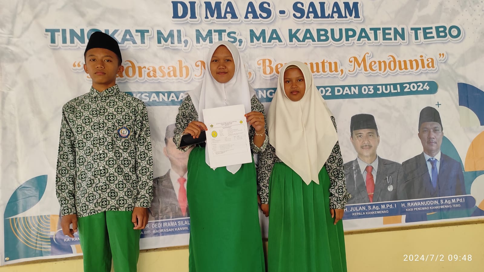 KSM TAHUN 2024 TINGKAT KABUPATEN MTSN 4 TEBO UTUS 6 ORANG PESERTA